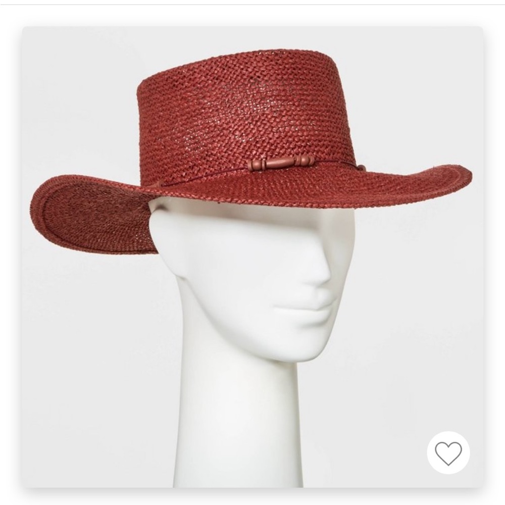 Women's Straw Boater Hat, Universal Thread. Dark Maroon Red. NWT. $24